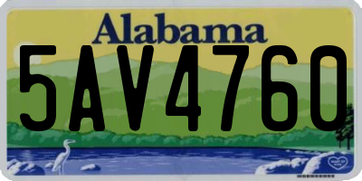 AL license plate 5AV4760