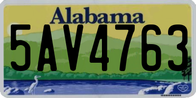 AL license plate 5AV4763