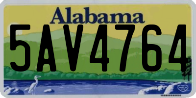 AL license plate 5AV4764