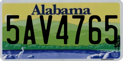 AL license plate 5AV4765