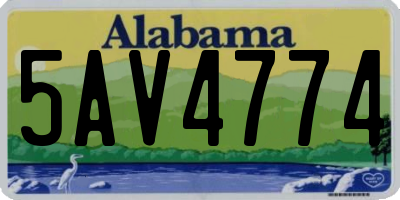 AL license plate 5AV4774