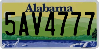 AL license plate 5AV4777