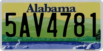 AL license plate 5AV4781