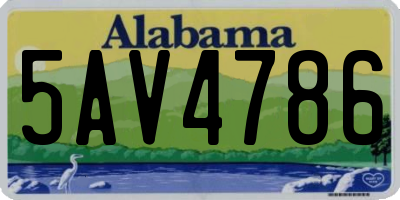 AL license plate 5AV4786