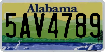 AL license plate 5AV4789