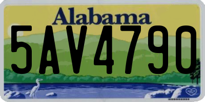AL license plate 5AV4790