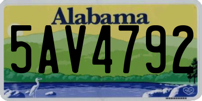 AL license plate 5AV4792