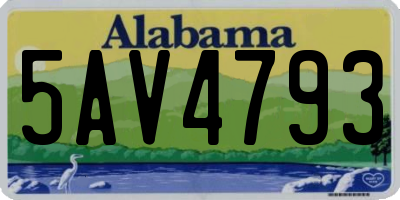 AL license plate 5AV4793