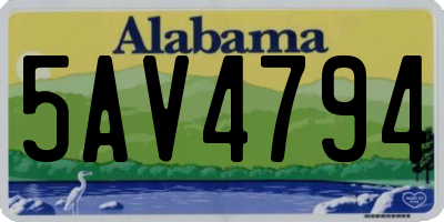 AL license plate 5AV4794