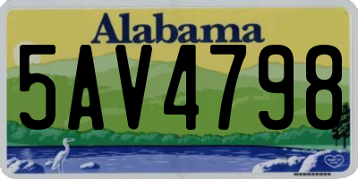 AL license plate 5AV4798