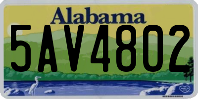 AL license plate 5AV4802