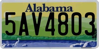 AL license plate 5AV4803