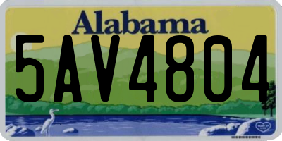 AL license plate 5AV4804