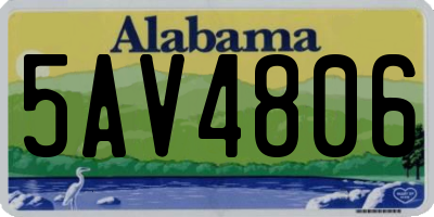 AL license plate 5AV4806
