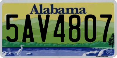 AL license plate 5AV4807