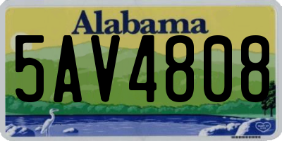 AL license plate 5AV4808