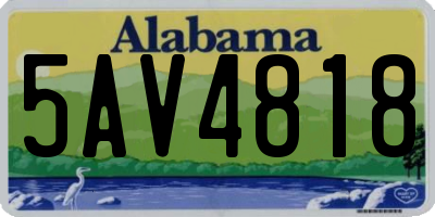 AL license plate 5AV4818