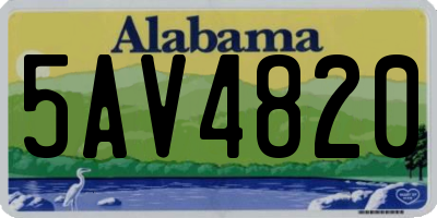 AL license plate 5AV4820