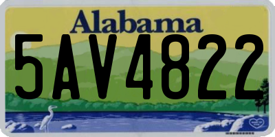AL license plate 5AV4822
