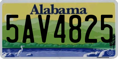 AL license plate 5AV4825