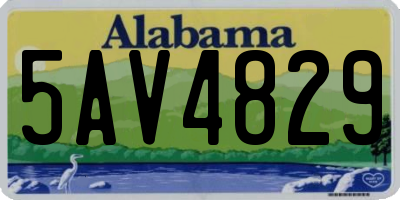 AL license plate 5AV4829