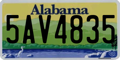 AL license plate 5AV4835