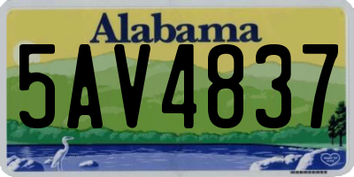 AL license plate 5AV4837