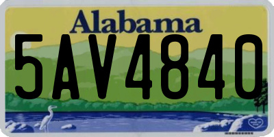 AL license plate 5AV4840