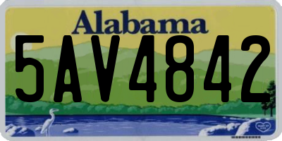 AL license plate 5AV4842
