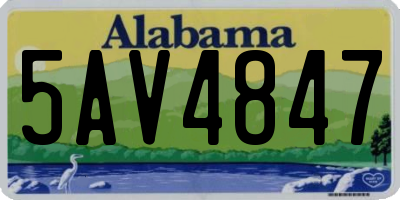AL license plate 5AV4847