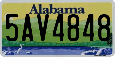 AL license plate 5AV4848