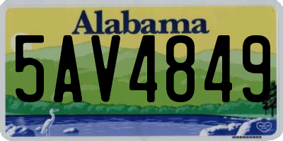 AL license plate 5AV4849
