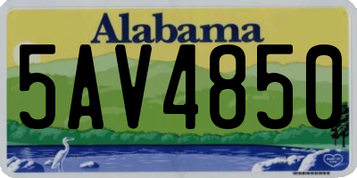 AL license plate 5AV4850