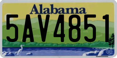 AL license plate 5AV4851