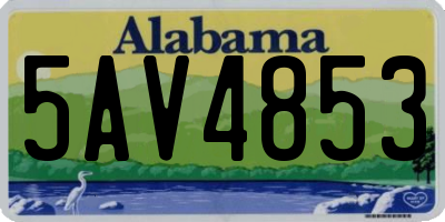 AL license plate 5AV4853