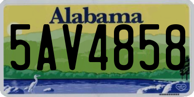 AL license plate 5AV4858