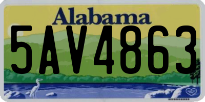 AL license plate 5AV4863