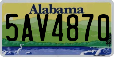AL license plate 5AV4870