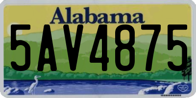 AL license plate 5AV4875