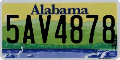 AL license plate 5AV4878