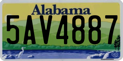 AL license plate 5AV4887