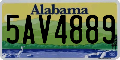 AL license plate 5AV4889