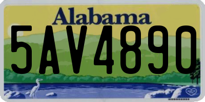 AL license plate 5AV4890