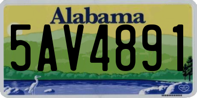 AL license plate 5AV4891