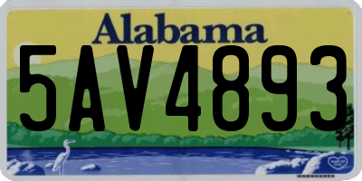 AL license plate 5AV4893