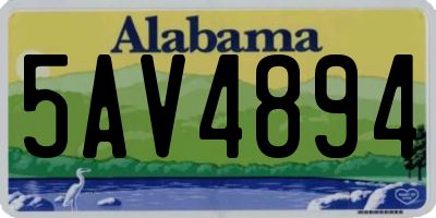AL license plate 5AV4894
