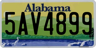 AL license plate 5AV4899