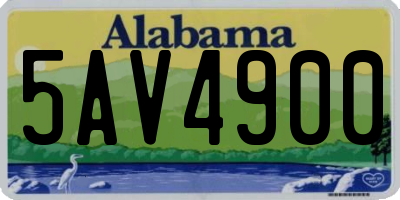 AL license plate 5AV4900
