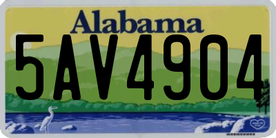 AL license plate 5AV4904