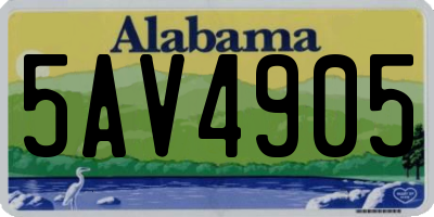 AL license plate 5AV4905